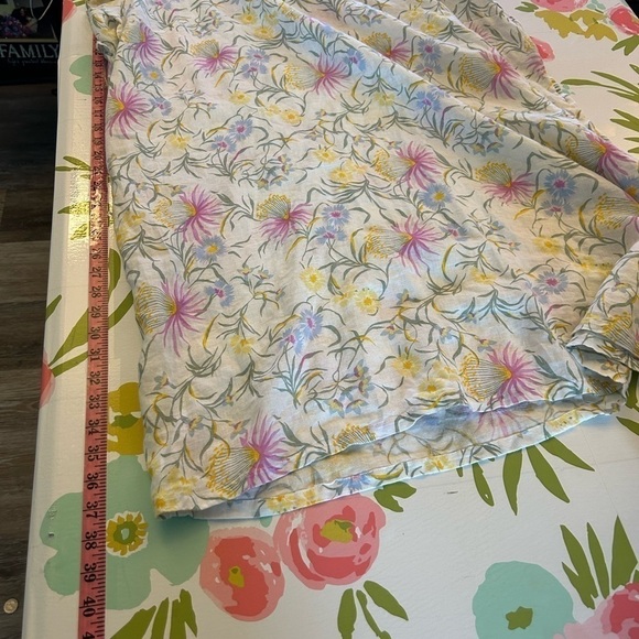 Joie 3X 100% Linen white and floral flutter sleeve shift dress - Picture 5 of 8